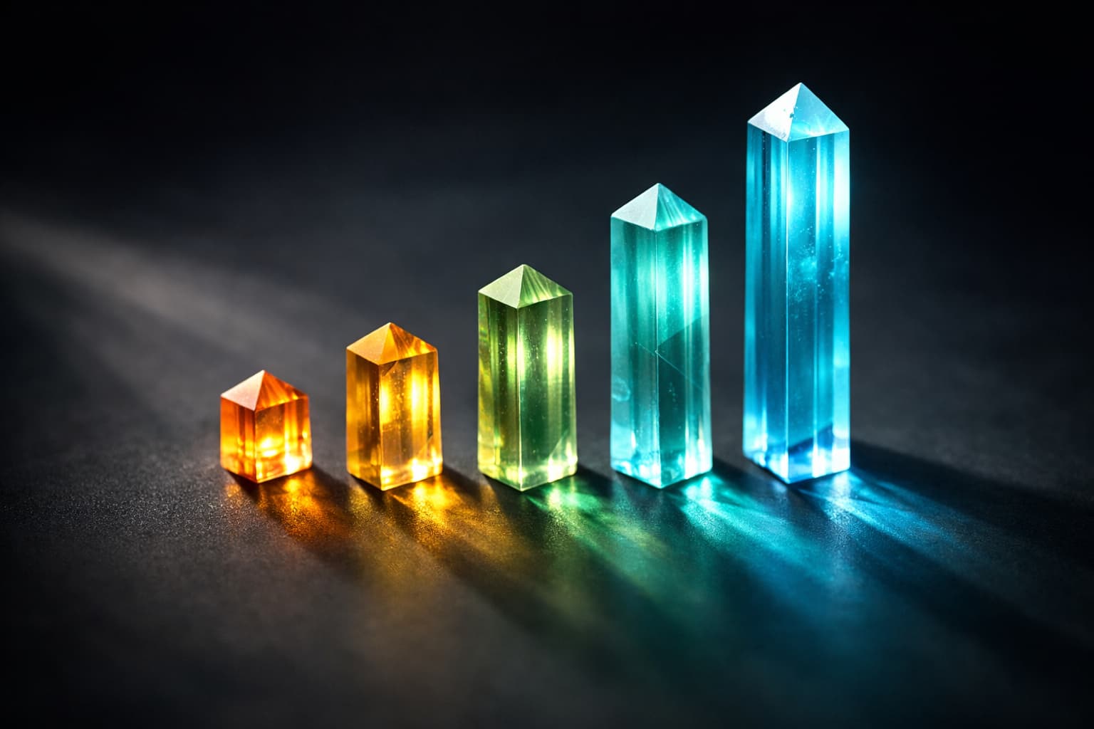 Crystal bar chart representing SaaS financial metrics growth