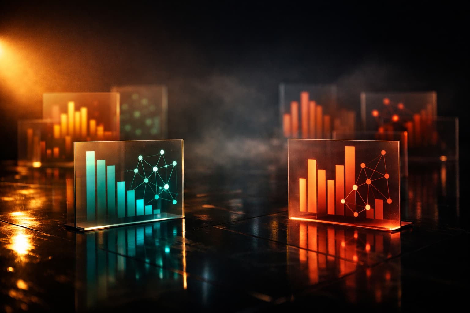 Data panels comparing SEO competitor analysis metrics